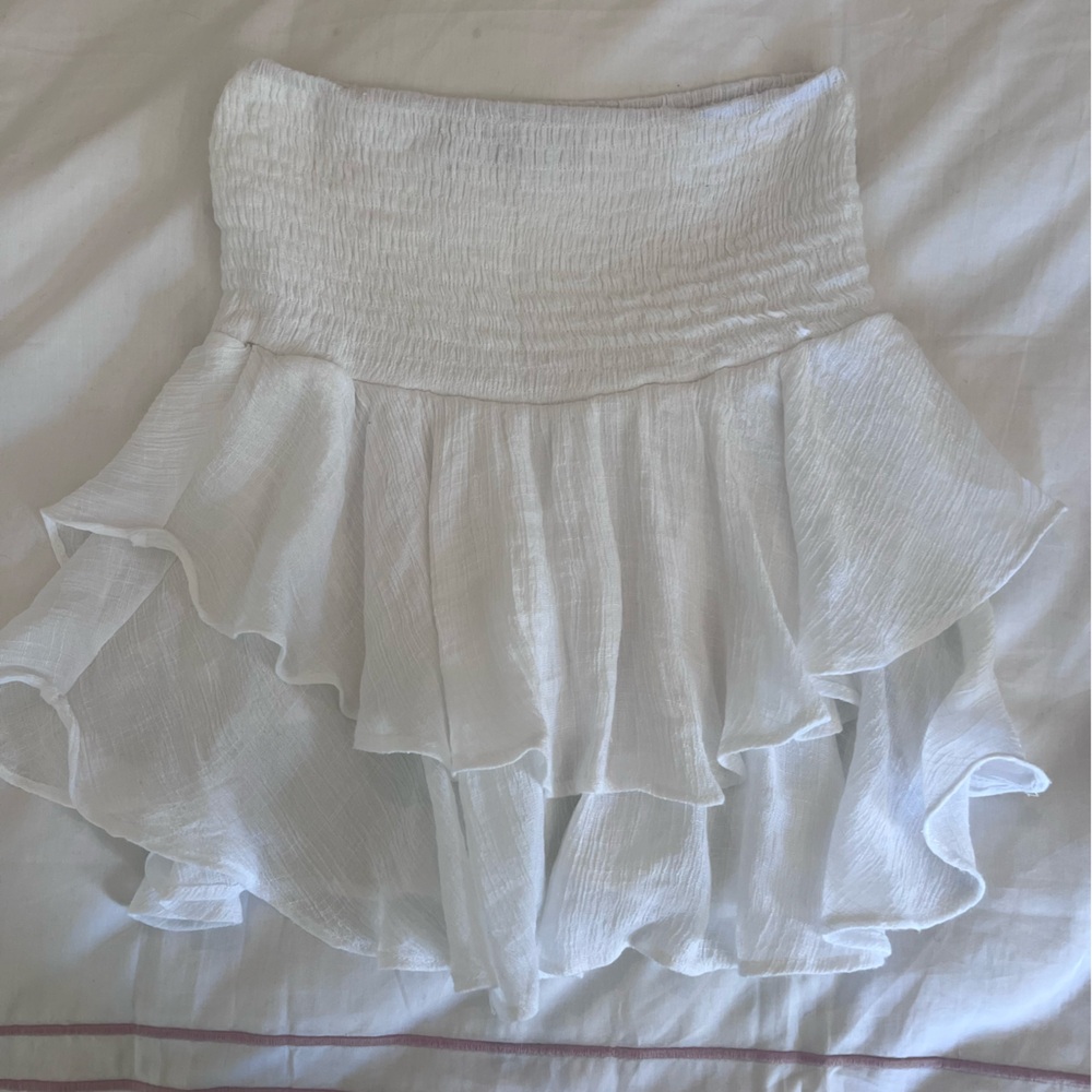 Adika White Textured skirt